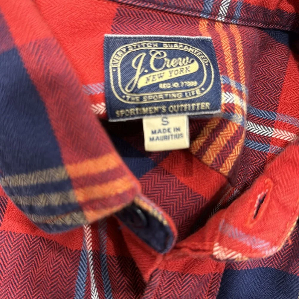 J Crew New York Sportsmen Outfitter Shirt Mens  Sz S Plaid Red Blue